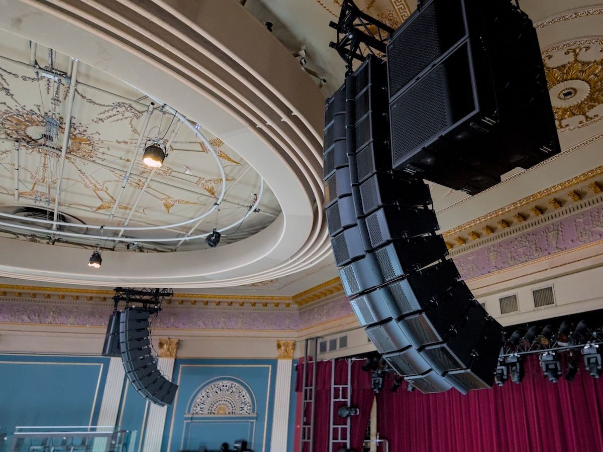 T8 robotic arrays curved beneath the ornate ceiling of Calgary’s Palace Theatre