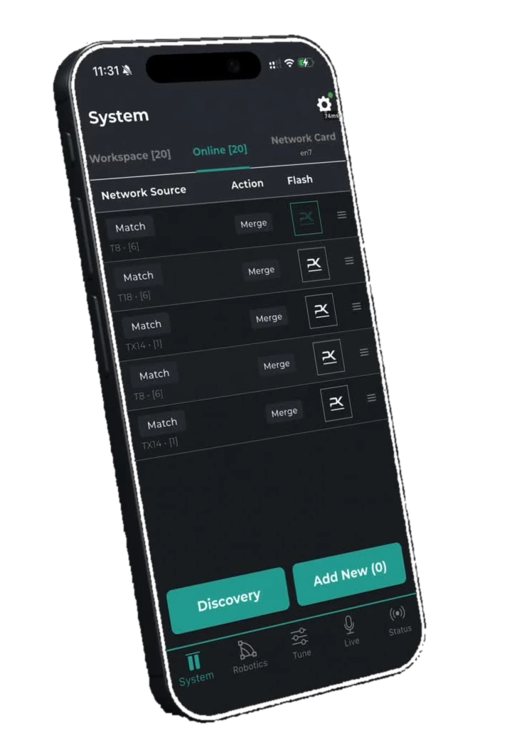 .dynamics MOVE app in hand at front of house